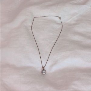 Halo Cubic Zirconium Necklace in Gold